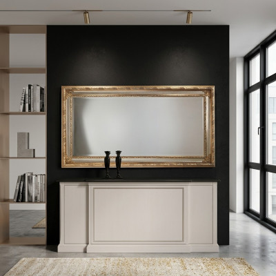 Klassieke wandspiegel houten frame spiegel meubilair 94x184 glazen frame wandmeubel