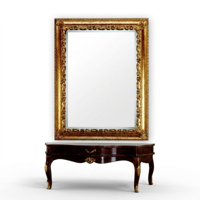 Design xxl Spiegel Wandspiegel Echt Holz Rahmen Hängespiegel Luxus Möbel Barock  Ontwerp xxl spiegel wandspiegel Echt houten frame Hangende spiegel Luxe meubels Barok