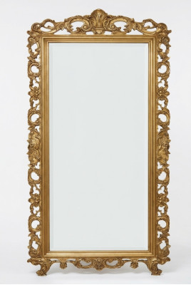 Klassieke grote spiegel wandspiegel luxe hangspiegel hout goud garderobe SP6480