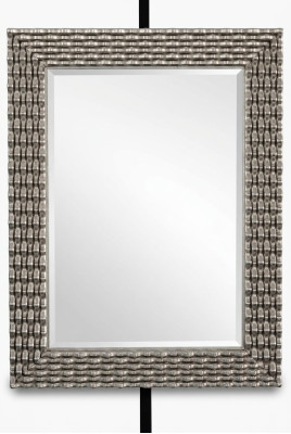 Klassieke wandspiegel houten spiegel meubels barok glazen frame wand zilver 82x108