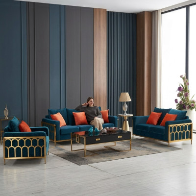 Bankstel 3+2+1 zits Relaxset Design Bankstellen Gestoffeerde Banken Leer