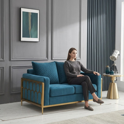 Bankstel 2-zits bank Ontwerp Bekleding Modern 100% Textielstof Modern