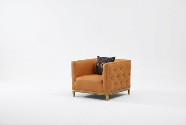 Fauteuil Design Bank Sofa Zitter Leder Lounge Decor Club Bekleding Luxe Oren