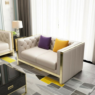 Bankstel 2-zits leren bank bankstel woonlandschap stel modern design
