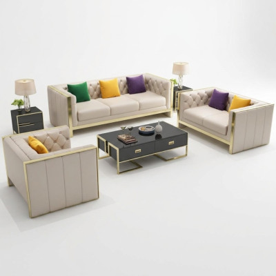 Bankstel 3+2+1 zits set Designbank Beklede banken Bank Modern Luxe