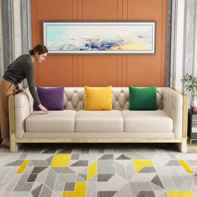 Sofa Ontwerp Banken Beklede Banken Stof Ontspannen Moderne Driezits Nieuw