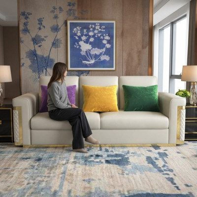 Ontwerp bekleding luxe zitbank bank textielbank 3-zits kunstleer driezitsbank!