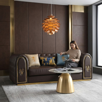 Dries-zits design bank 3-zits relaxbank gestoffeerde bank zit Chesterfield nieuw.
