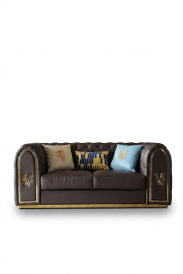 Dries-zits design bank 3-zits relaxbank gestoffeerde bank zit Chesterfield nieuw.
