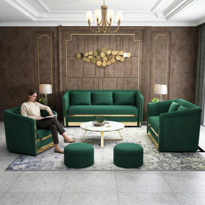 Sofaset 3+2+1 zitsbank Leren bankstel Woonlandschap Set Ontwerp