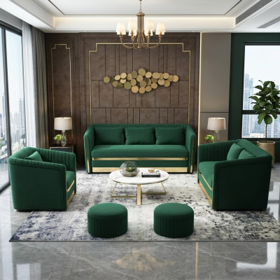 Sofaset 3+2+1 zitsbank Leren bankstel Woonlandschap Set Ontwerp