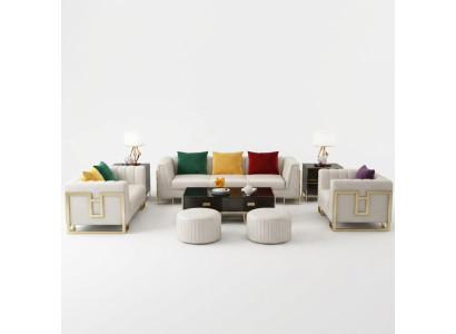 Bankstel Big Set 3+1 Zits Leren Bank Bankstel Design Bankstellen