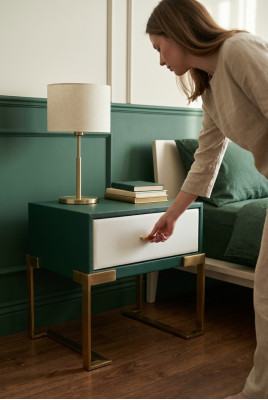 Ontwerp nachttafel console decoratie metaal glanzend tafels consoles slaapkamer.