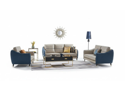 Bankstel 3+1 zits set ontwerp decor banken bekleding bankstellen ontspanning leer