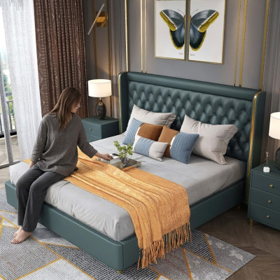 Klassiek bed tweepersoonsbed bedden hout decoratie landelijke stijl echt hout