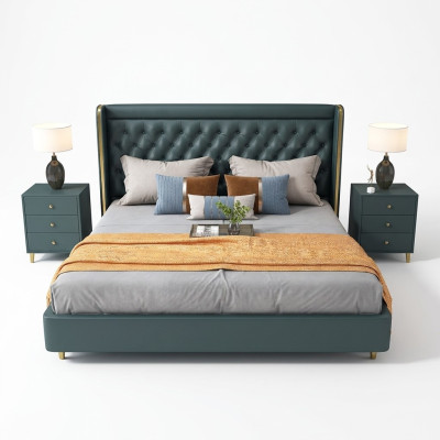 Klassiek bed tweepersoonsbed bedden hout decoratie landelijke stijl echt hout