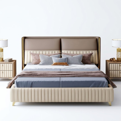 Bed 3 delig. Slaapkamer Set Ontwerp Modern Luxe Slaapkamer Nachtkastje