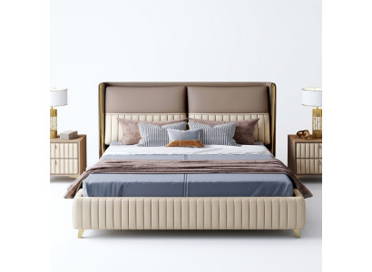 Bed 3 delig. Slaapkamer Set Ontwerp Modern Luxe Slaapkamer Nachtkastje