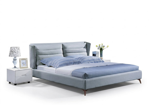 Houten design bed. Dubbel luxe huwelijk modern hotel frame slaapkamer.