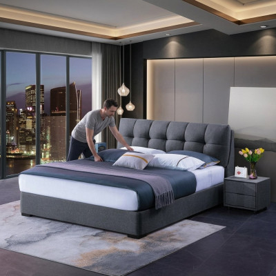 Design bedden slaapkamer sets Bed 2x nachtkastje Klassieke luxe meubelen 3-delig