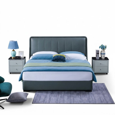Ontwerp tweepersoonsleder bed Bedden Bed Leder Bekleding Slaapkamer Huwelijk. 180x200