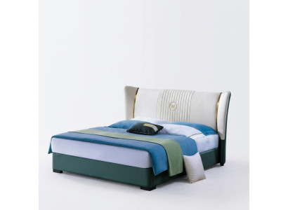 Houten designbed luxe tweepersoons huwelijks hotel modern frame slaapkamer.