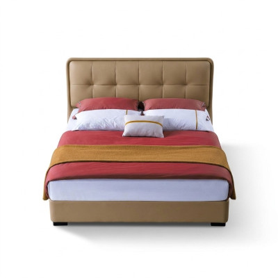 Klassieke slaapkamer bed wit textiel bedden lederen bekleding dubbel 180x200cm