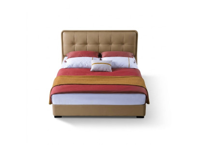 Klassieke slaapkamer bed wit textiel bedden lederen bekleding dubbel 180x200cm