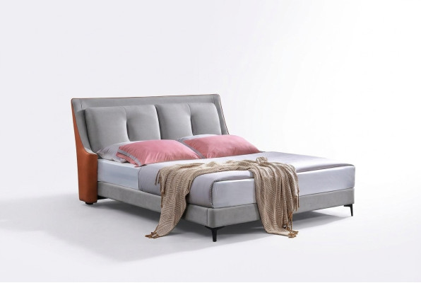 Klassiek bed Tweepersoonsbed Bedden Hout Grijs Stijl Massief hout Slaapkamer Nieuw
