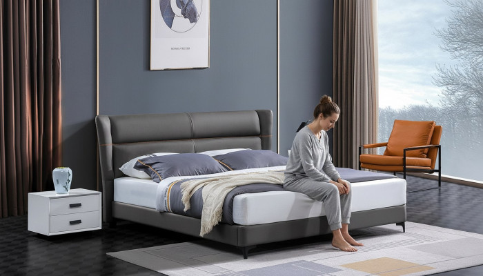 Luxe bed leren bed gestoffeerd bed bed met opbergruimte dubbel slaapkamer tweepersoonsbed bedden