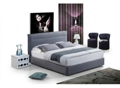 Luxe boxspring bed stof hotel blauwe bedden slaapkamer meubels design dubbel.