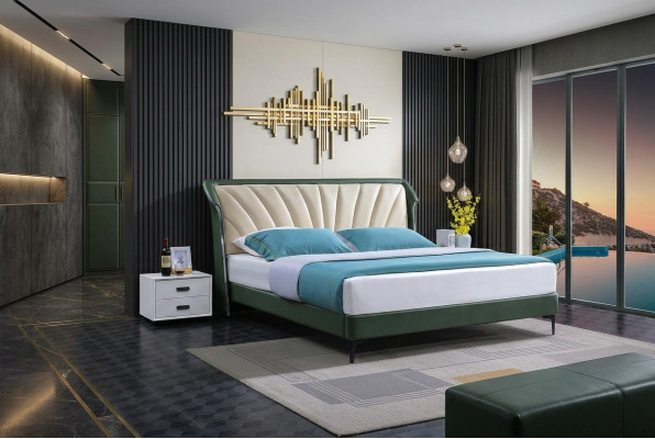 Bedframe Stof Meubilair Luxe Moderne Bedden Bed Textiel Slaapkamer Ontwerp Nieuw