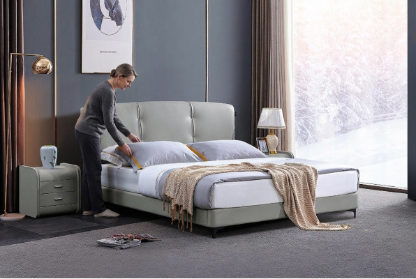 Luxus Slaapkamer Bed Klassiek Bed Meubels Moderne Meubels Bedframe Beige