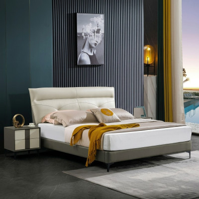 Ontwerper gestoffeerd tweepersoonsbed bedden bed slaapkamer tweepersoonsbed lederen bed nieuw A591