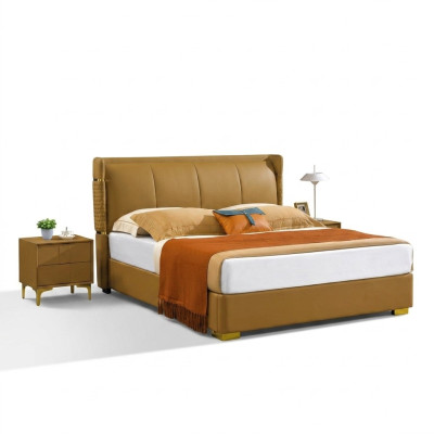 Slaapkamer set Bed Nachtkastje Ontwerp Moderne Bedden Groep Leer