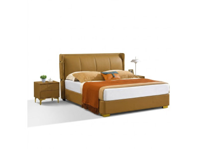 Slaapkamer set Bed Nachtkastje Ontwerp Moderne Bedden Groep Leer