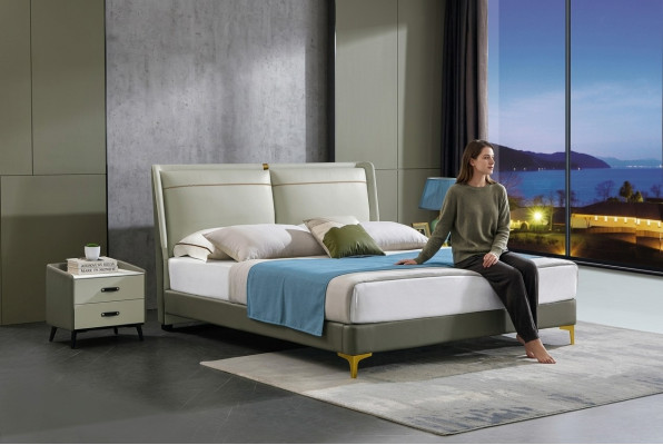 Slaapkamer 3-delig set Bed 2x Nachtkastje Console Bedden Dubbel Hotel