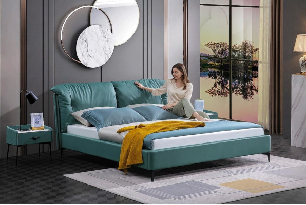Slaapkamer Bed Nachtkastjes 3-delig Set Ontwerp Luxe Bedden Hout