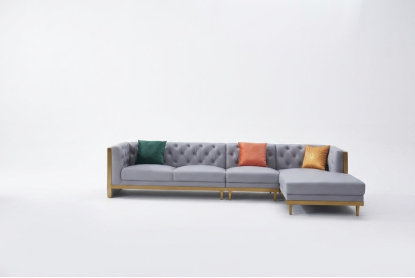 Woonlandschap hoekbank L-vorm bank stoel bekleding set suite bank luxe meubelen