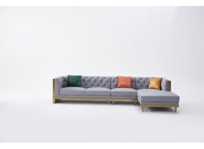 Woonlandschap hoekbank L-vorm bank stoel bekleding set suite bank luxe meubelen