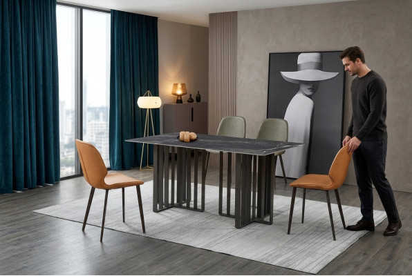 Tafel Stoel Eetkamer Meubels Armstoel Set Bankstel Groep Tafels 5-delig.