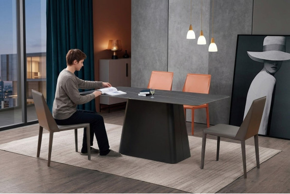 Moderne eettafel houten tafel houten design tafels roestvrijstalen tafel eetkamer 180x90