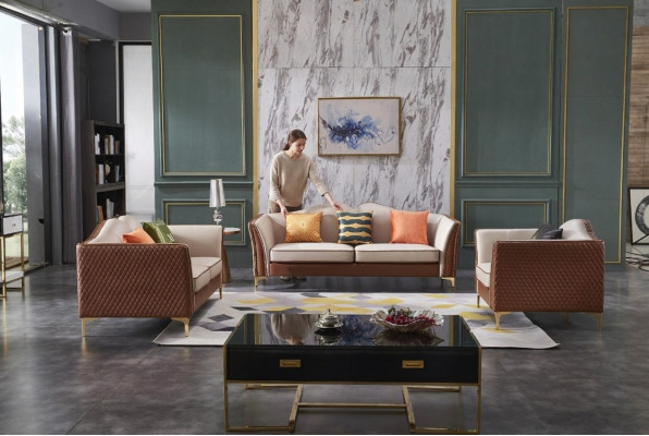 Bankstel 3+2+1 zits Klassieke woonlandschapbanken Decor banken Nieuw
