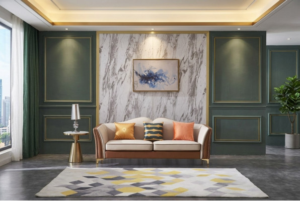 Sofa driezitsbank Klassieke Nieuwe Bekleding 3-zitsleren bank Decoratieve banken