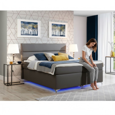 Boxspring bed Tweepersoons bed Lederen bedden Gestoffeerd Slaapkamer meubilair 180x200