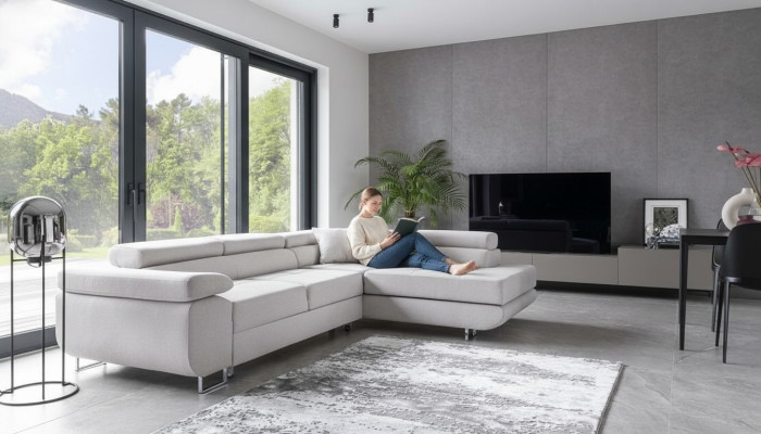 Woonlandschap L-vorm Hoekbank Textiel Ontwerp Bekledingsset Bank Hoek Hoekbank