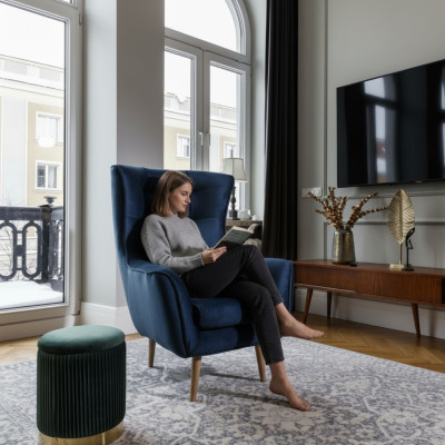 Fauteuil Club Lounge Ontwerper Leuning Stoel Gestoffeerde Bank 1-Zitter Nieuwe Stoffering