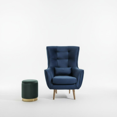 Fauteuil Club Lounge Ontwerper Leuning Stoel Gestoffeerde Bank 1-Zitter Nieuwe Stoffering