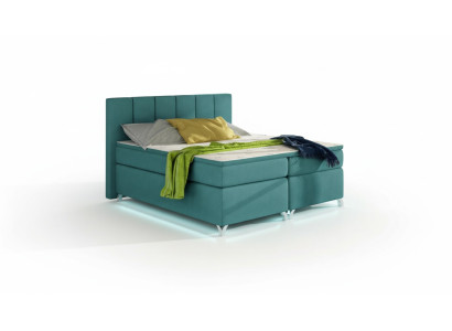 Luxe designer gestoffeerd bed bedden design bed boxspring textiel 180x200 nieuw.