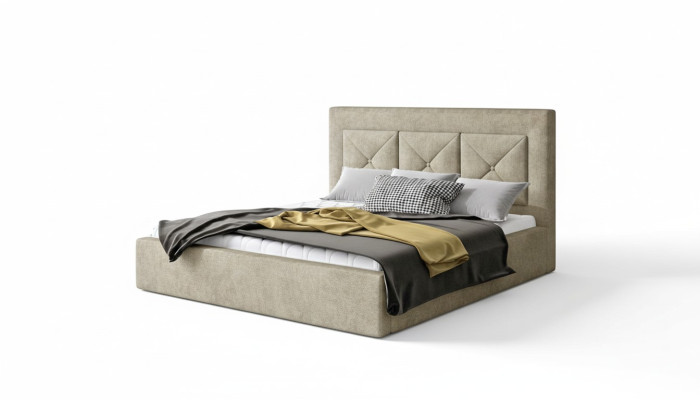 Klassiek bed, moderne stijl, dubbel houten hotelbed van 220x220 voor slaapkamer nieuw.